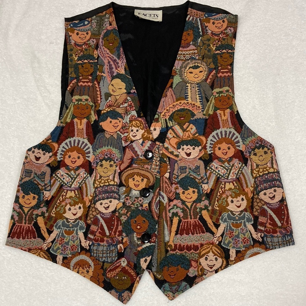 Vintage facets by mirrors small world diverse children large vest
